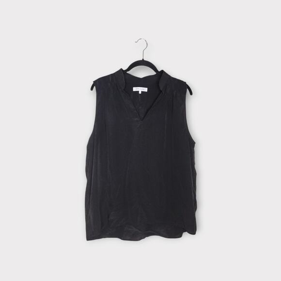 FRAME Cali Womens Silk Sleeveless Blouse XL Black Capsule Ready - Picture 3 of 9